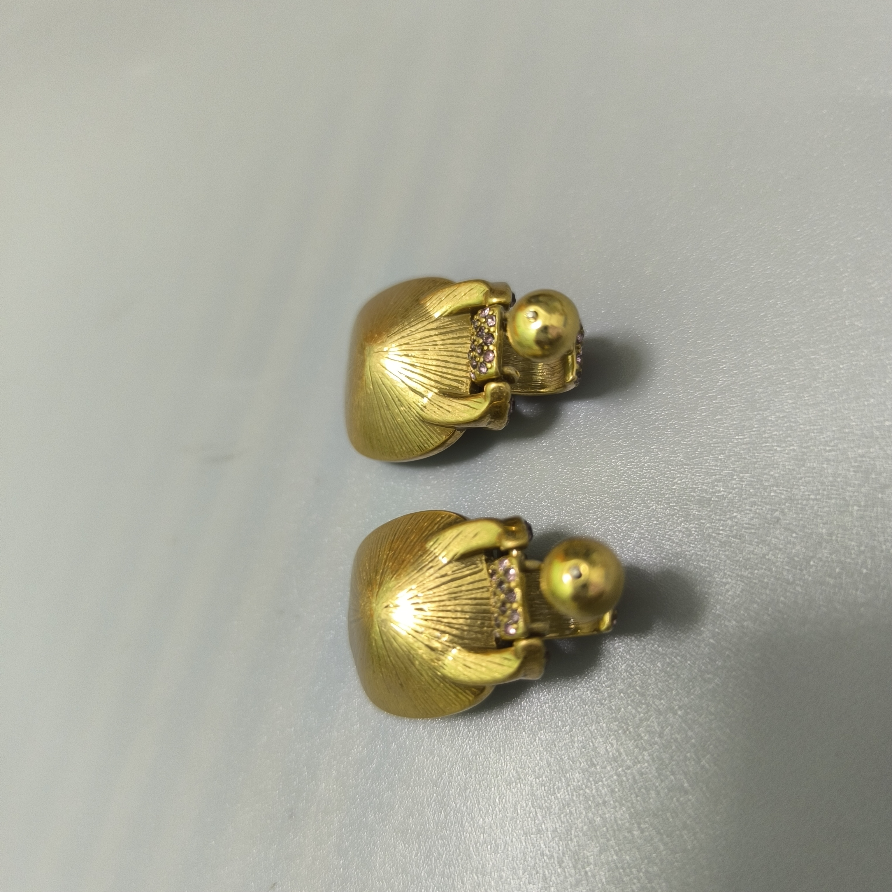 vintage artificial diamonds purple earrings